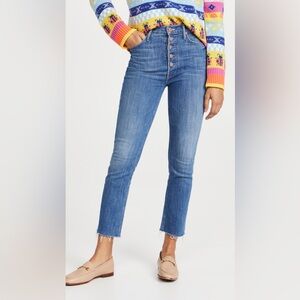 Mother The Pixie Dazzler Ankle Fray Jean Size 31